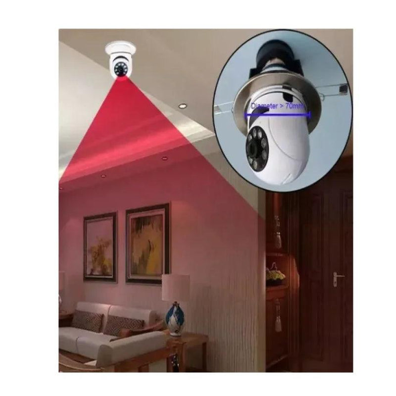Câmera de Segurança WiFi 360º com Formato de Lâmpada