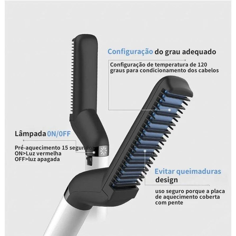 Modelador e Alisador de Cabelo e Barba Masculina
