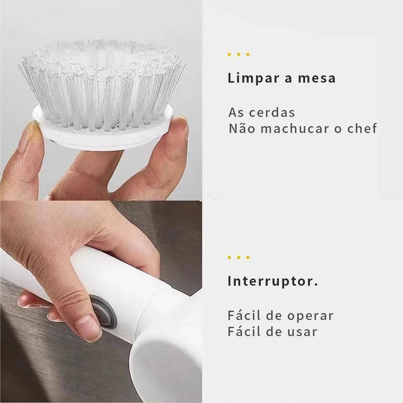 Escova de limpeza elétrica 3 em 1