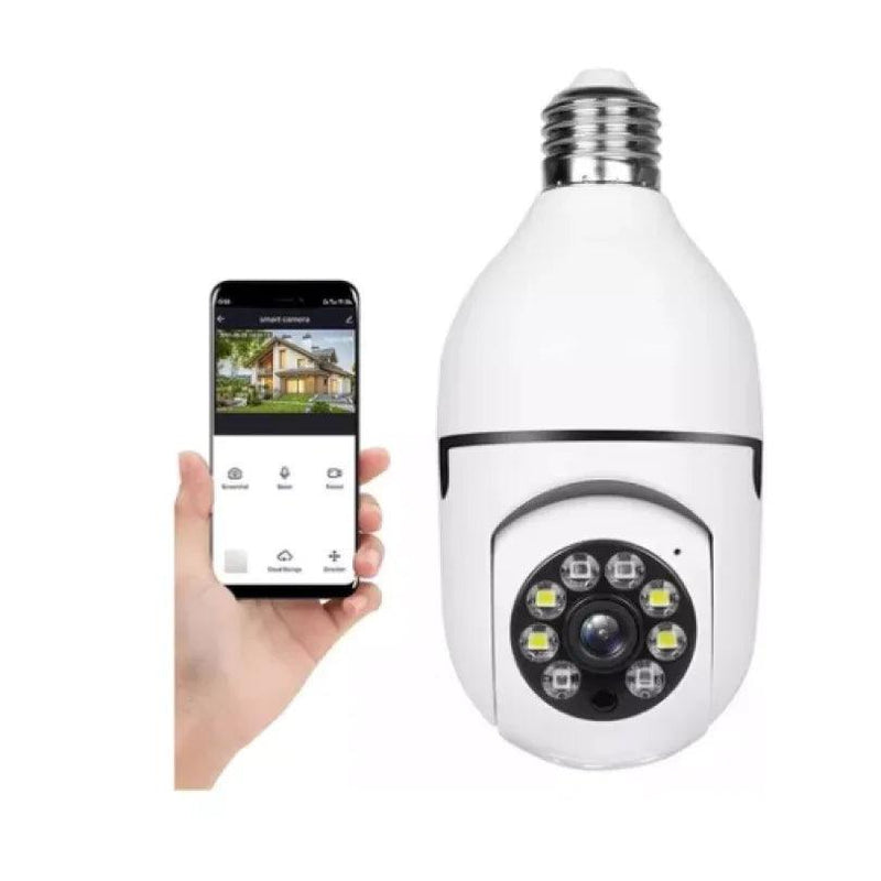 Câmera de Segurança WiFi 360º com Formato de Lâmpada