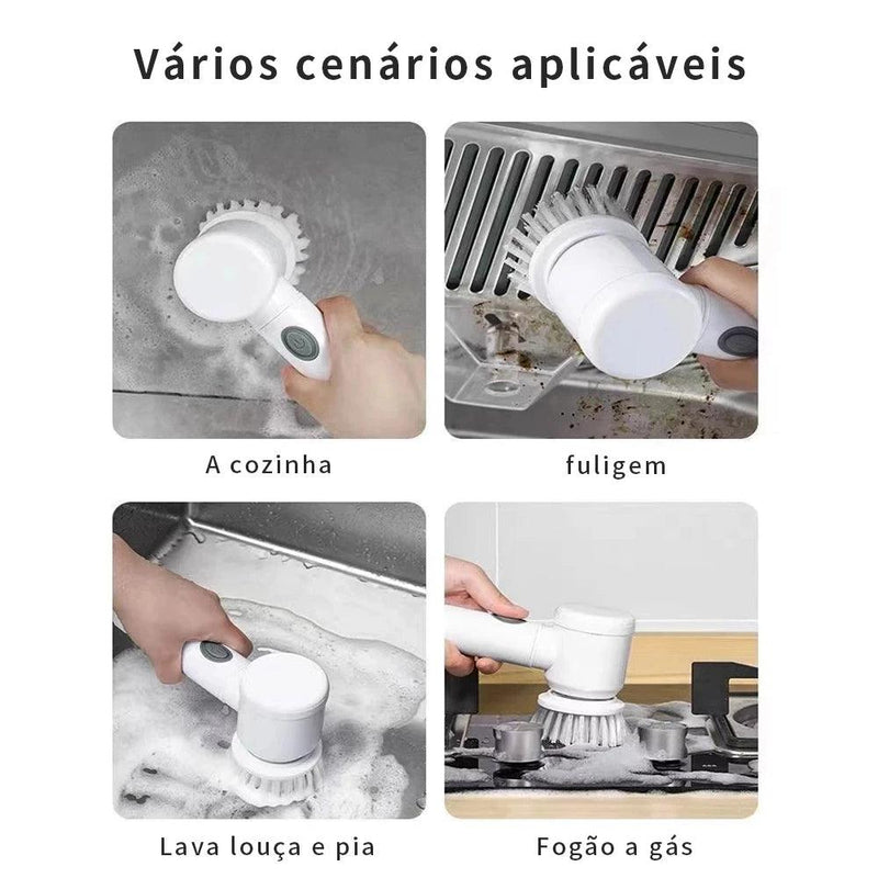 Escova de limpeza elétrica 3 em 1