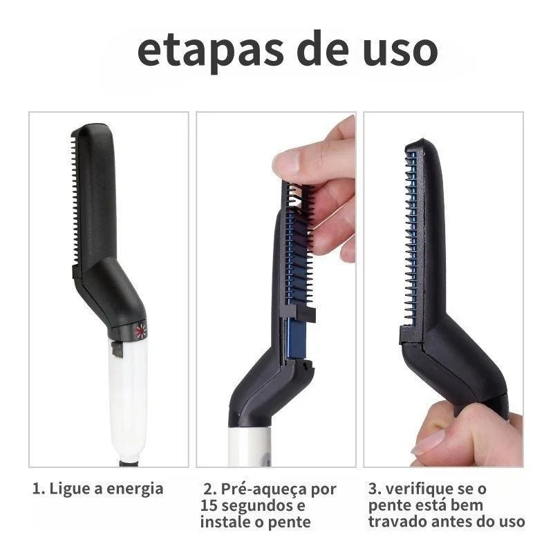 Modelador e Alisador de Cabelo e Barba Masculina