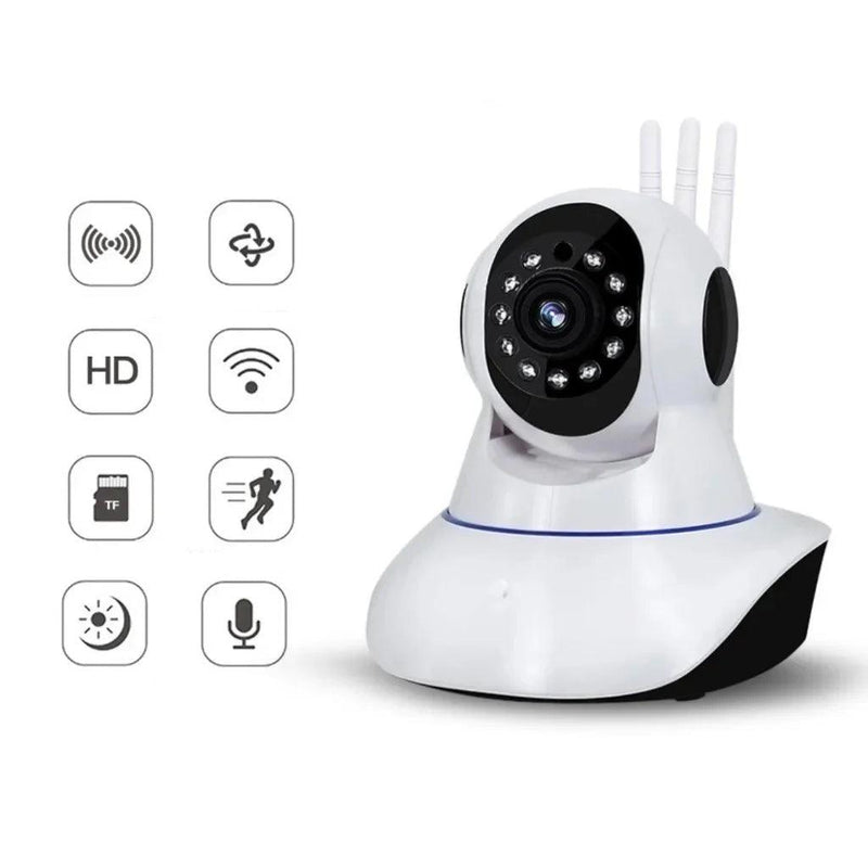 Câmera IP Wireless 3 Antenas - Full HD 1080p com Visão Noturna