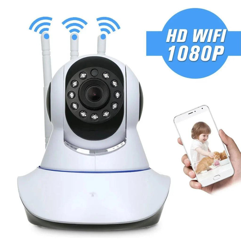Câmera IP Wireless 3 Antenas - Full HD 1080p com Visão Noturna