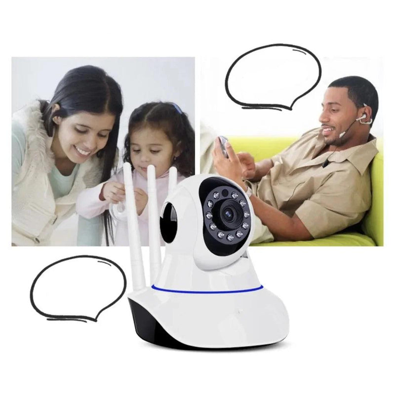 Câmera IP Wireless 3 Antenas - Full HD 1080p com Visão Noturna