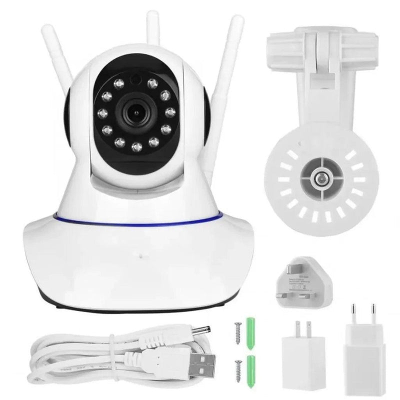 Câmera IP Wireless 3 Antenas - Full HD 1080p com Visão Noturna